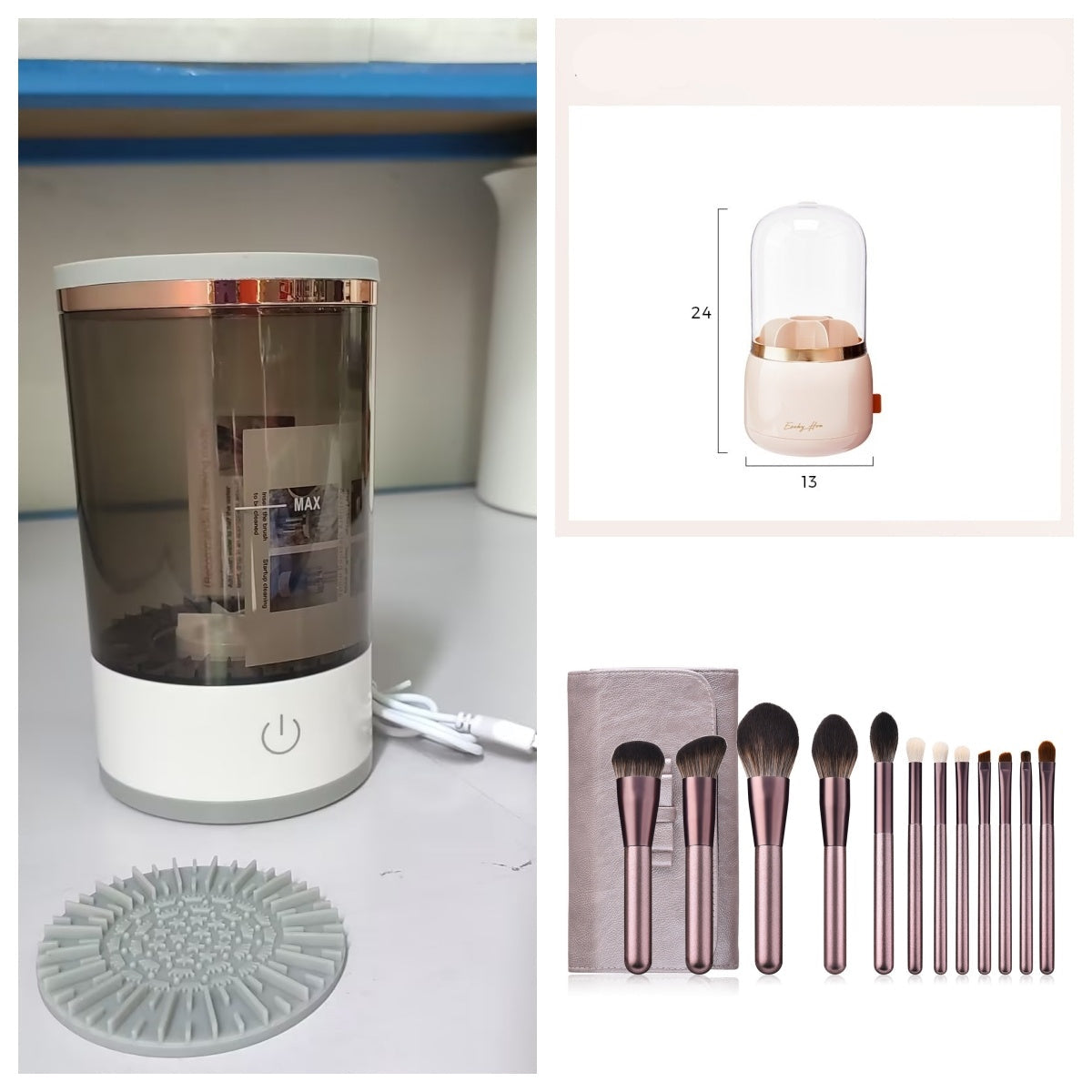 ⭐️AuroraGlow™ Elektrischer Make-up Pinsel Reiniger – Saubere Pinsel in Sekunden